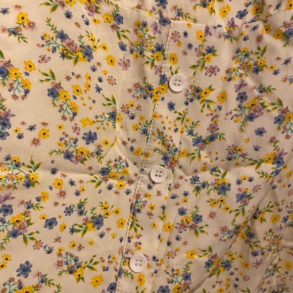 NWT Lost & Wander Tie Strap Marilyn Yellow Floral Midi Dress M - Picture 4 of 5